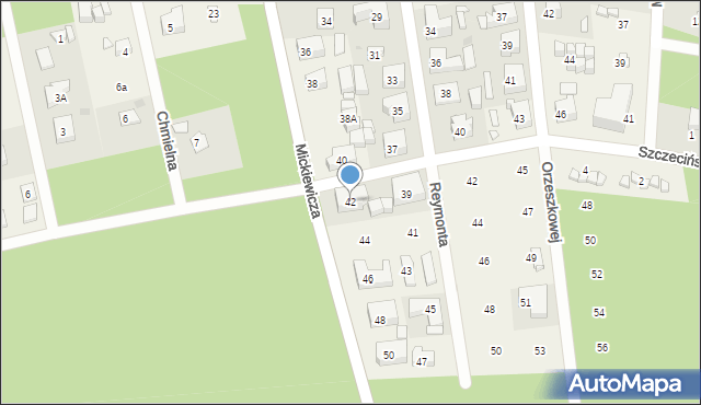 Pobierowo, Mickiewicza Adama, 42, mapa Pobierowo