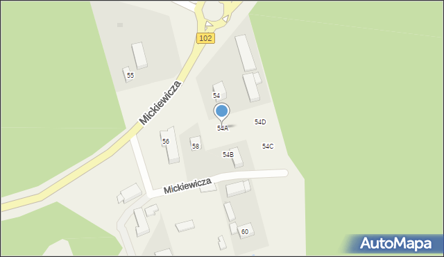 Pobierowo, Mickiewicza Adama, 54A, mapa Pobierowo