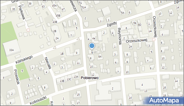 Pobierowo, Mickiewicza Adama, 6, mapa Pobierowo
