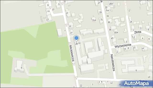 Poddębice, Mickiewicza Adama, 20, mapa Poddębice