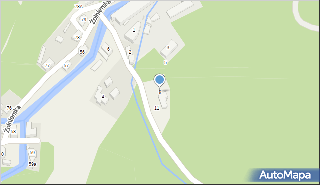 Podgórzyn, Mieszczańska, 9, mapa Podgórzyn