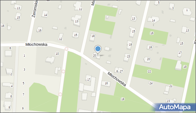 Podkowa Leśna, Mickiewicza Adama, 20a, mapa Podkowa Leśna