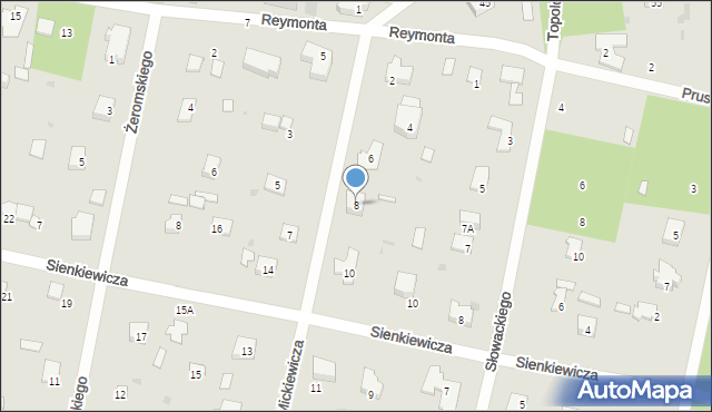 Podkowa Leśna, Mickiewicza Adama, 8, mapa Podkowa Leśna