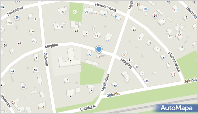 Podkowa Leśna, Miejska, 3, mapa Podkowa Leśna