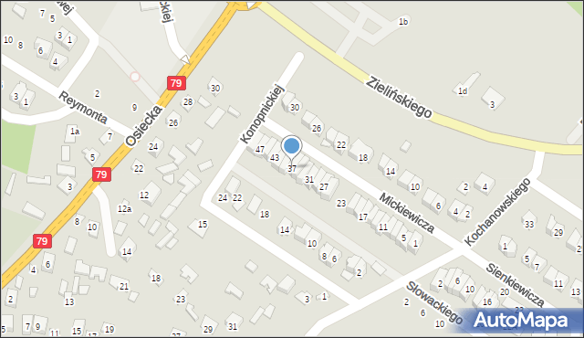 Połaniec, Mickiewicza Adama, 37, mapa Połaniec