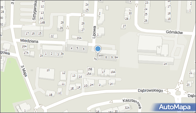Polkowice, Miedziana, 7a, mapa Polkowice