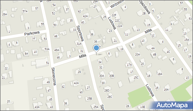 Pomiechówek, Miła, 4, mapa Pomiechówek