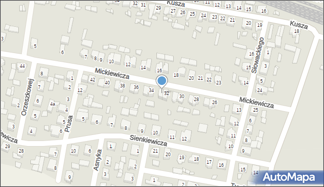 Poniec, Mickiewicza Adama, 33, mapa Poniec