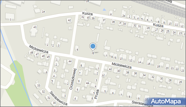 Poniec, Mickiewicza Adama, 6, mapa Poniec