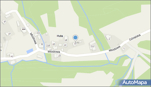 Ponikiew, Miodowa, 12, mapa Ponikiew