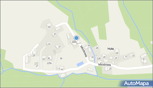 Ponikiew, Miodowa, 51, mapa Ponikiew