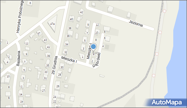 Powidz, Mieszka I, 4, mapa Powidz