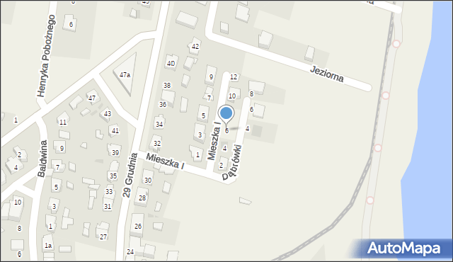 Powidz, Mieszka I, 6, mapa Powidz