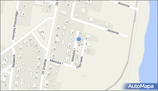 Powidz, Mieszka I, 8, mapa Powidz