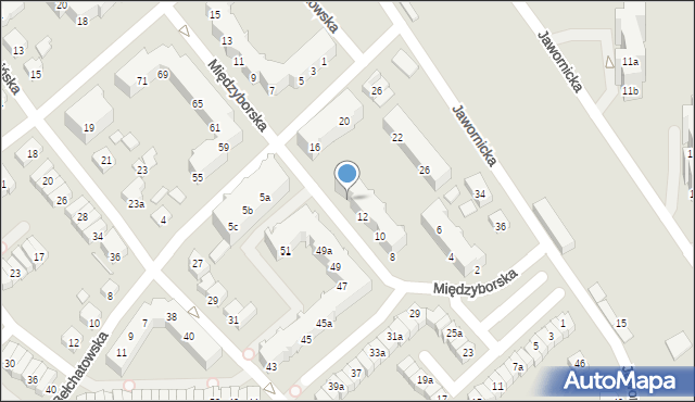 Poznań, Międzyborska, 14, mapa Poznania