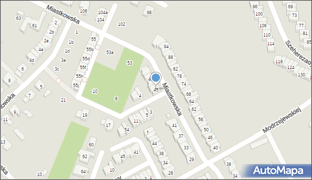 Poznań, Miastkowska, 45, mapa Poznania