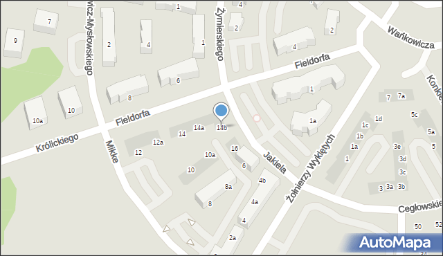 Poznań, Mikke Tadeusza, 14b, mapa Poznania