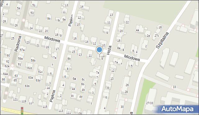 Poznań, Miodowa, 9a, mapa Poznania