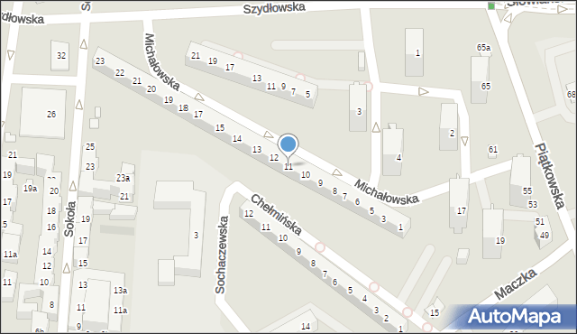 Poznań, Michałowska, 11, mapa Poznania