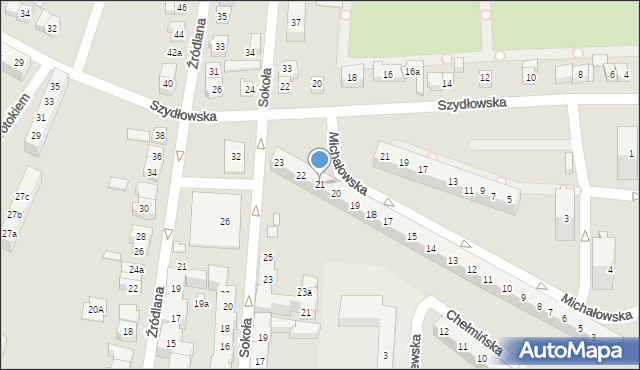 Poznań, Michałowska, 21, mapa Poznania