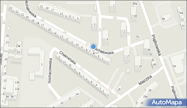 Poznań, Michałowska, 6, mapa Poznania