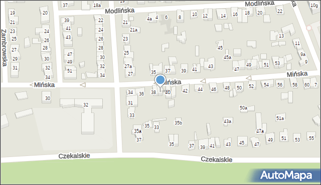 Poznań, Mińska, 38a, mapa Poznania