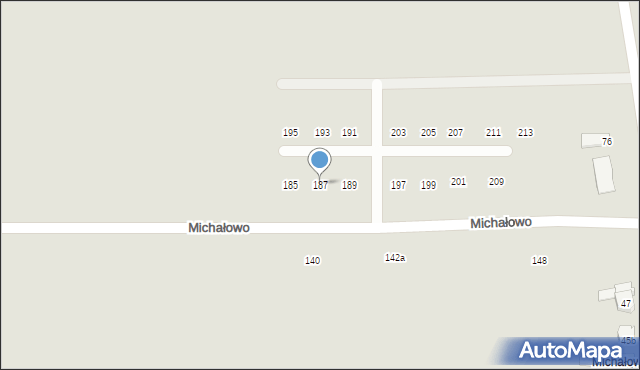 Poznań, Michałowo, 187, mapa Poznania