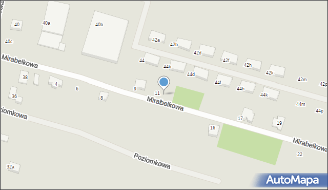 Poznań, Mirabelkowa, 11a, mapa Poznania