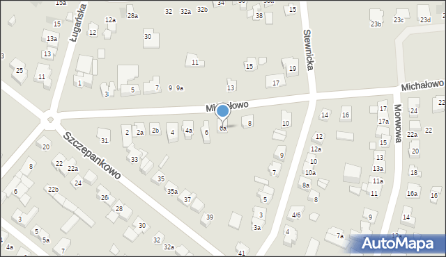 Poznań, Michałowo, 6a, mapa Poznania