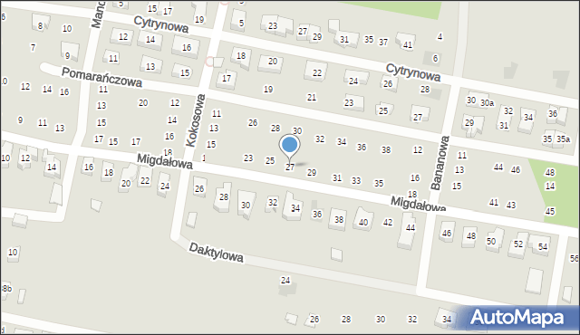 Poznań, Migdałowa, 27, mapa Poznania