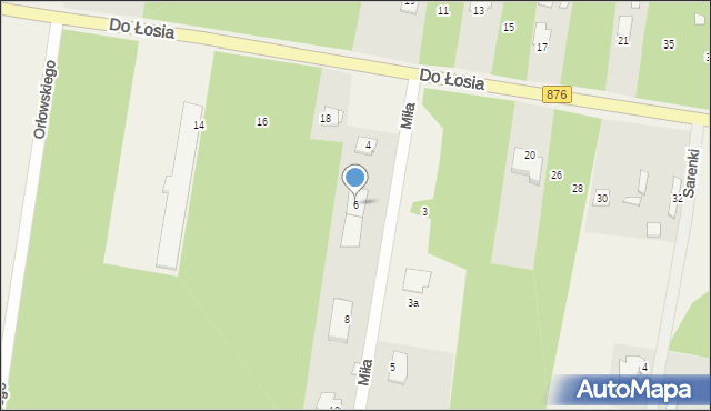 Prace Duże, Miła, 6, mapa Prace Duże