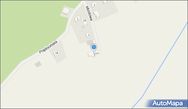 Prądocin, Miodowa, 3, mapa Prądocin