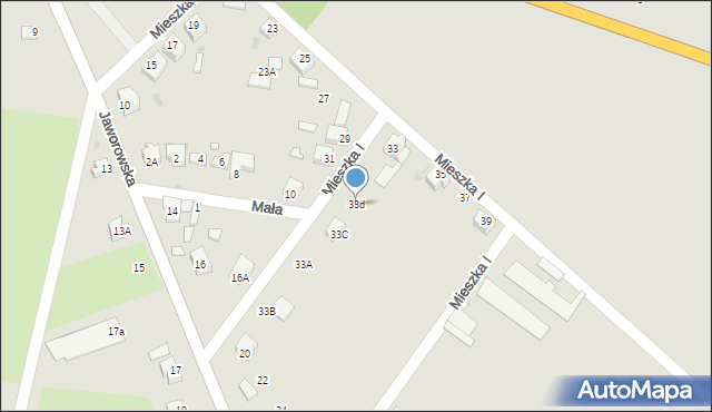 Prochowice, Mieszka I, 33d, mapa Prochowice