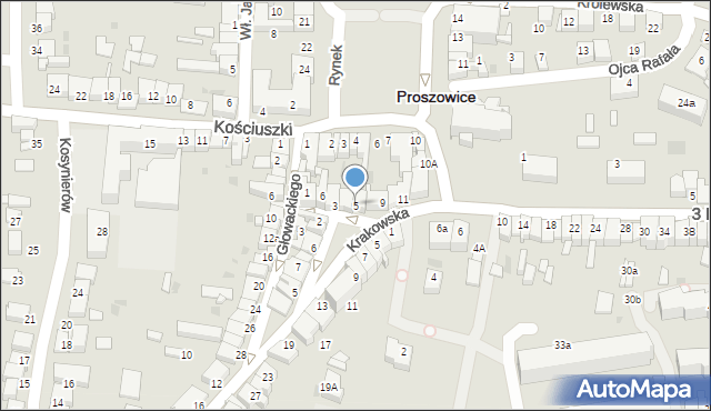 Proszowice, Mieszkowskiego Bronisława, ks., 5, mapa Proszowice