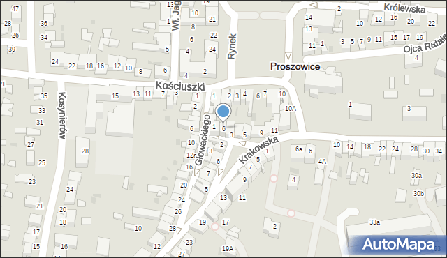 Proszowice, Mieszkowskiego Bronisława, ks., 6, mapa Proszowice