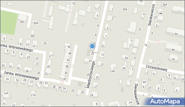 Pruszcz Gdański, Międzyrzeckiego Artura, 12, mapa Pruszcz Gdański