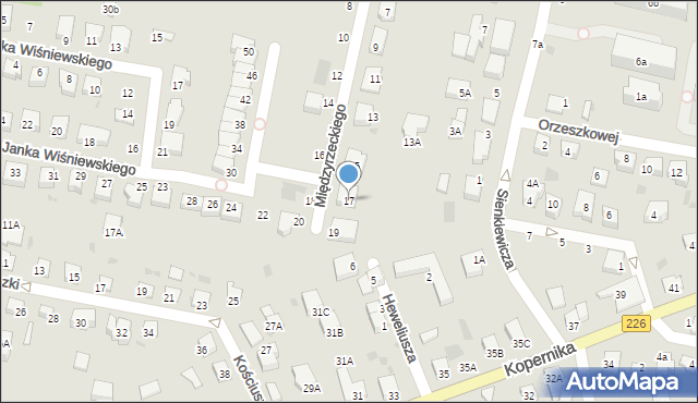 Pruszcz Gdański, Międzyrzeckiego Artura, 17, mapa Pruszcz Gdański