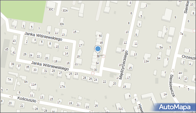 Pruszcz Gdański, Międzyrzeckiego Artura, 38, mapa Pruszcz Gdański