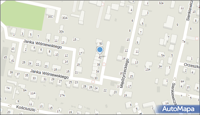 Pruszcz Gdański, Międzyrzeckiego Artura, 42, mapa Pruszcz Gdański