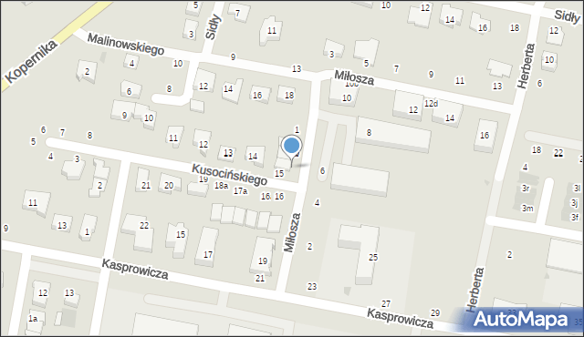 Pruszcz Gdański, Miłosza Czesława, 1a, mapa Pruszcz Gdański