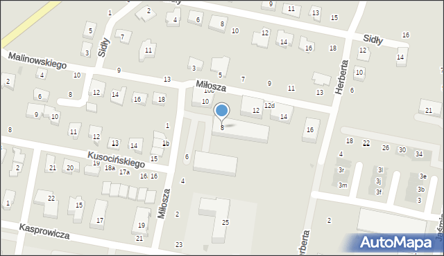 Pruszcz Gdański, Miłosza Czesława, 8, mapa Pruszcz Gdański