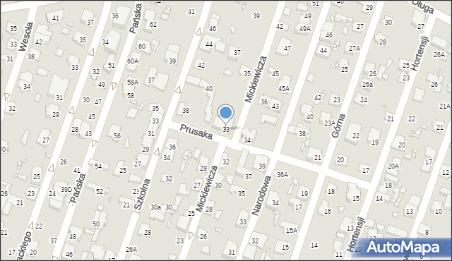 Pruszków, Mickiewicza Adama, 33, mapa Pruszków