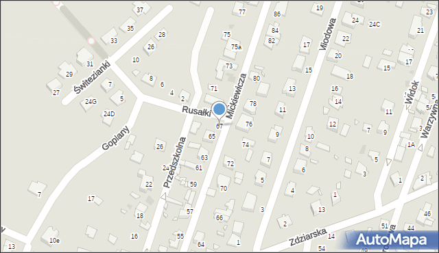 Pruszków, Mickiewicza Adama, 67, mapa Pruszków