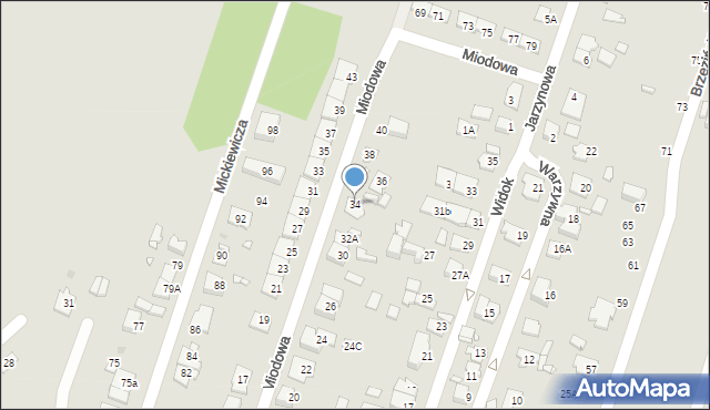 Pruszków, Miodowa, 34, mapa Pruszków