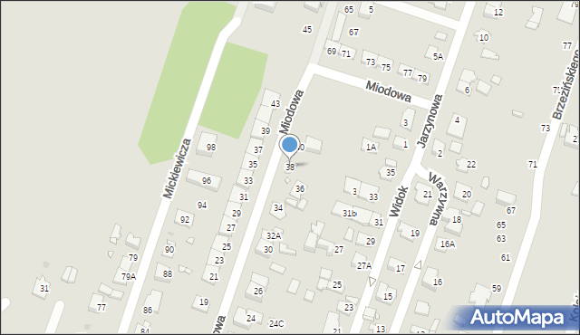 Pruszków, Miodowa, 38, mapa Pruszków