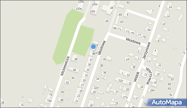 Pruszków, Miodowa, 39, mapa Pruszków