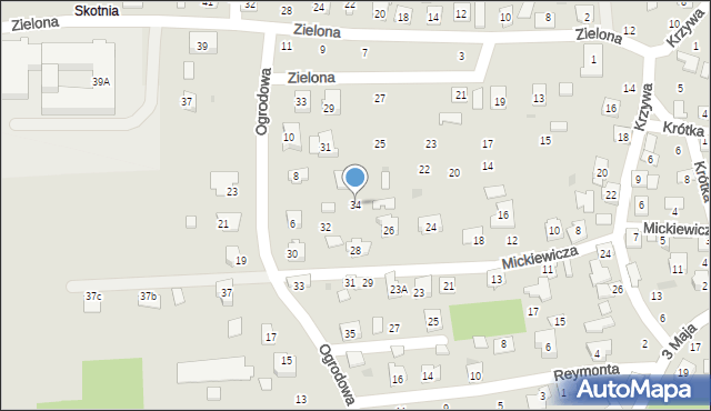 Przecław, Mickiewicza Adama, 34, mapa Przecław
