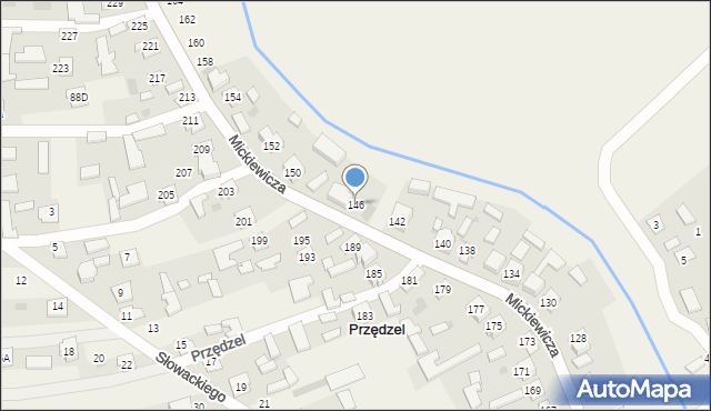 Przędzel, Mickiewicza Adama, 146, mapa Przędzel
