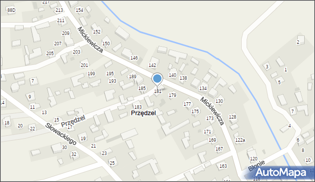 Przędzel, Mickiewicza Adama, 181, mapa Przędzel