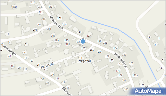 Przędzel, Mickiewicza Adama, 185, mapa Przędzel